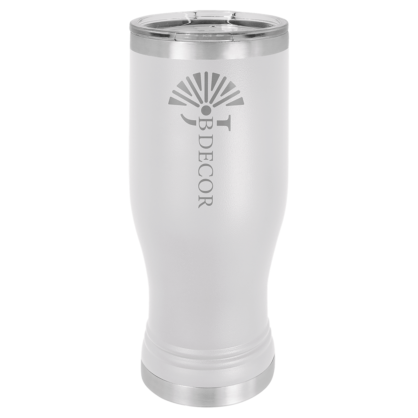 Polar Camel White 20 oz. Pilsner with Clear Lid (Sold by Case of 24)