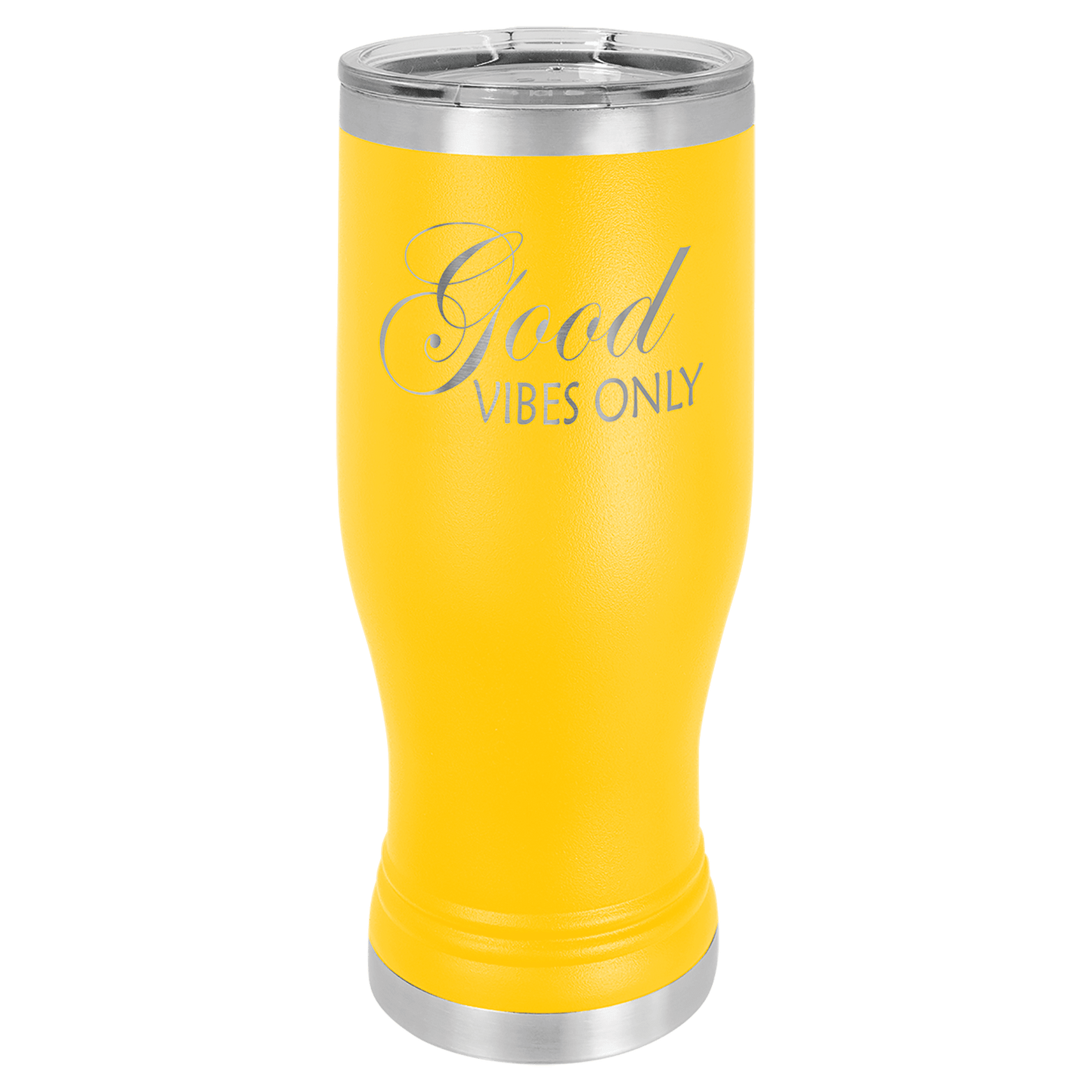 Polar Camel Yellow 20 oz. Pilsner with Clear Lid (Sold by Case of 24)