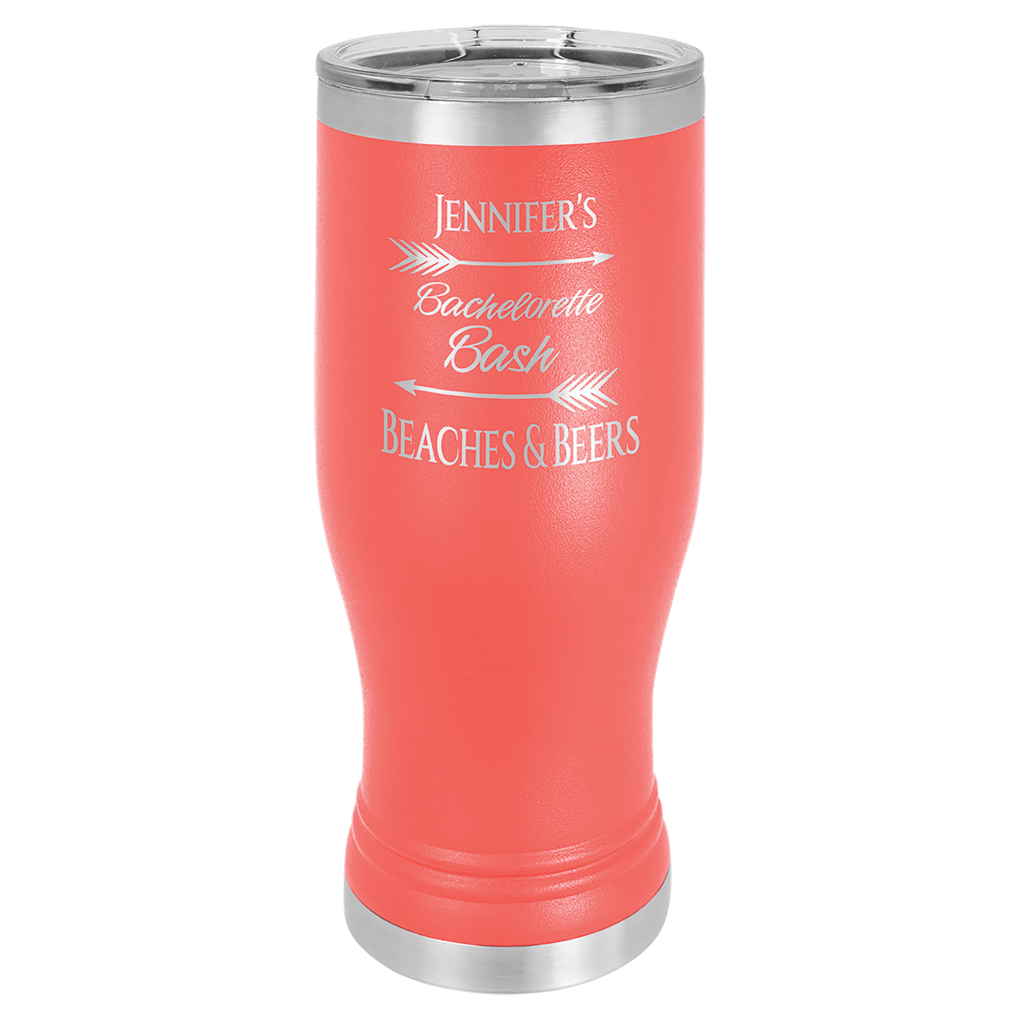 Polar Camel Coral 20 oz. Polar Camel Pilsner with Clear Lid (Sold by Case of 24)