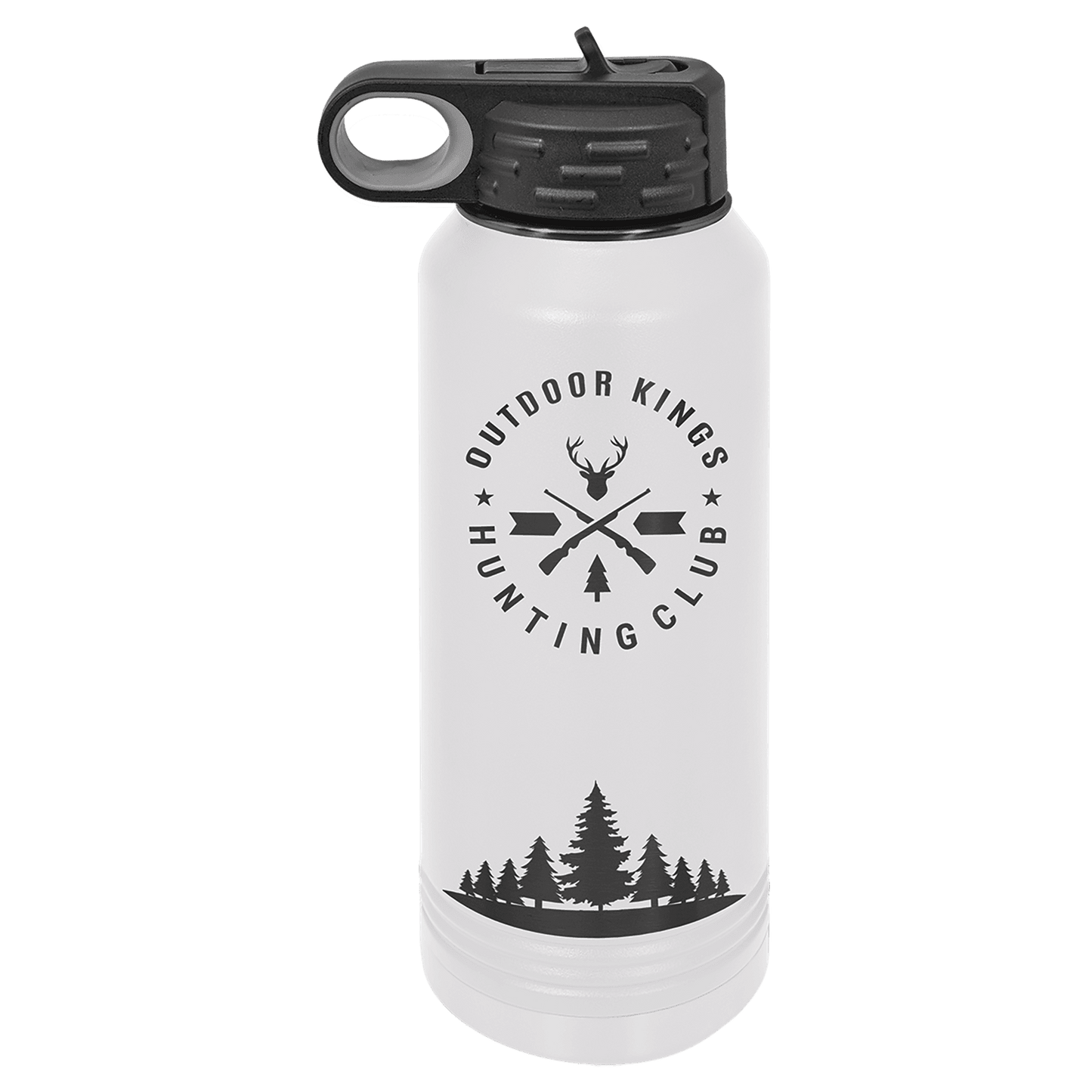 Polar Camel 32 oz. White/Ghost Black ION-Plated Water Bottle (Sold by Case of 12)