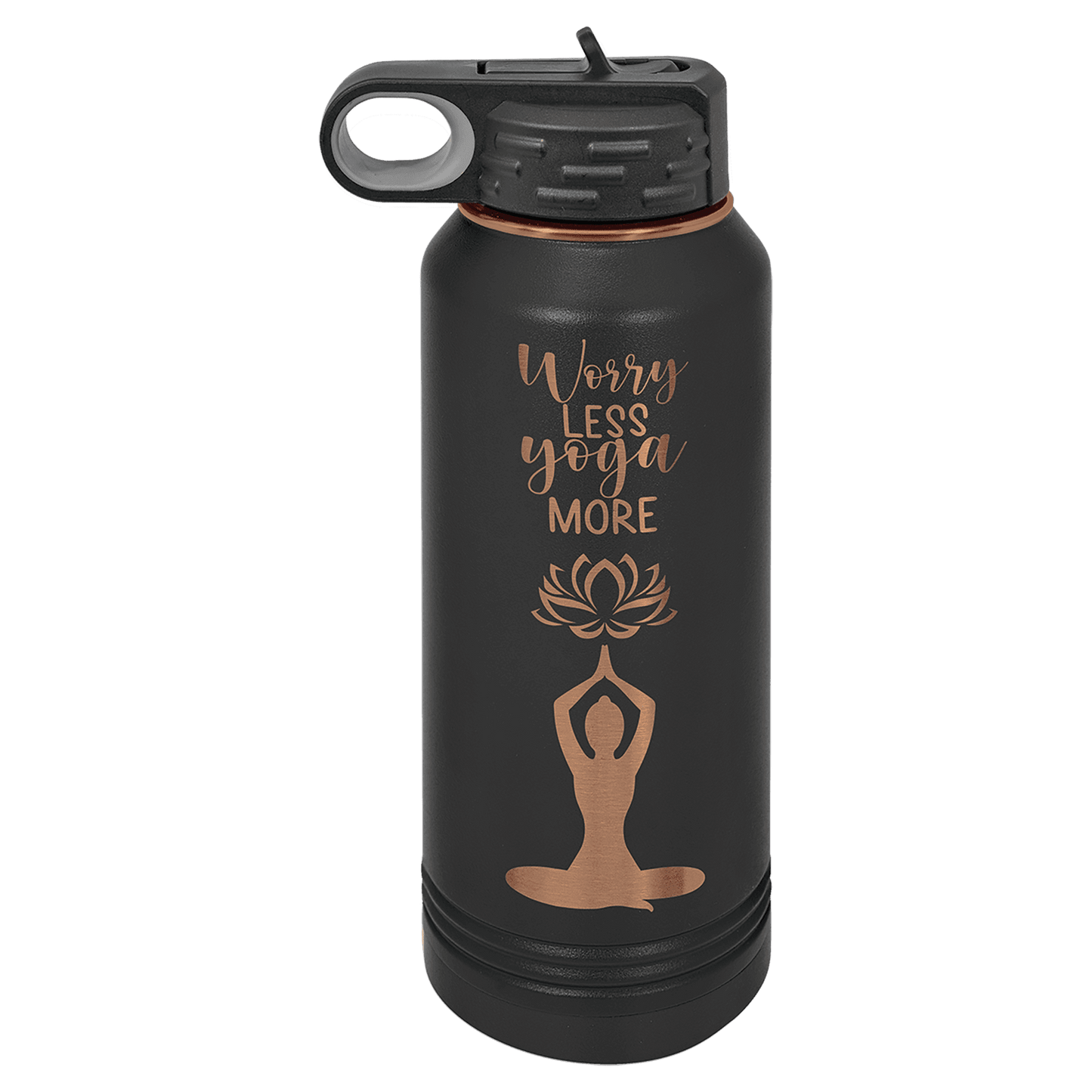 Polar Camel 32 oz. Black/Rose Gold ION-Plated Water Bottle (Sold by Case of 12)