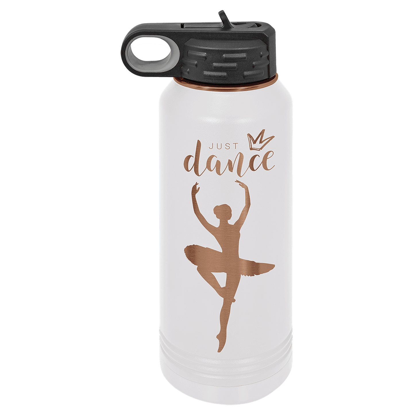 Polar Camel 32 oz. White/Rose Gold ION-Plated Water Bottle (Sold by Case of 12)