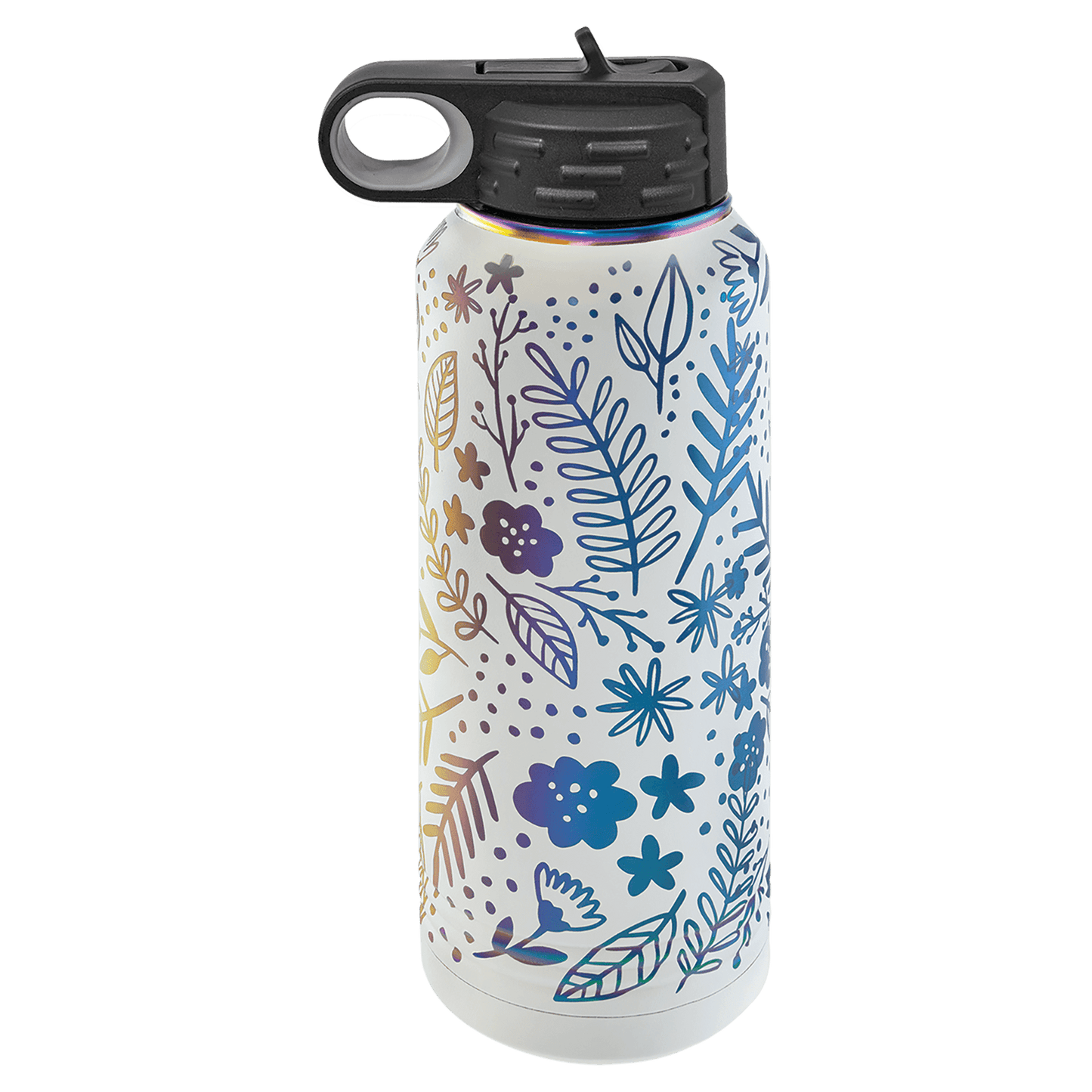 Polar Camel 32 oz. White/Prism ION-Plated Water Bottle (Sold by Case of 12)