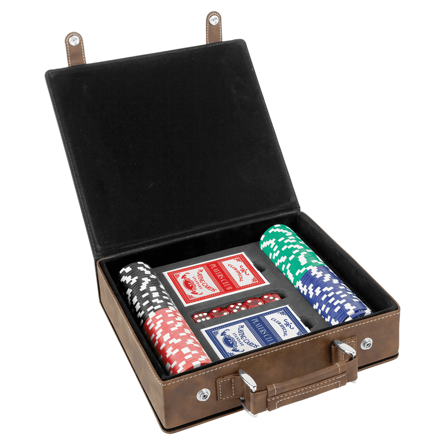 Rustic/Gold Laserable Leatherette 100 Chip Poker Set (Sold by Case of 6)