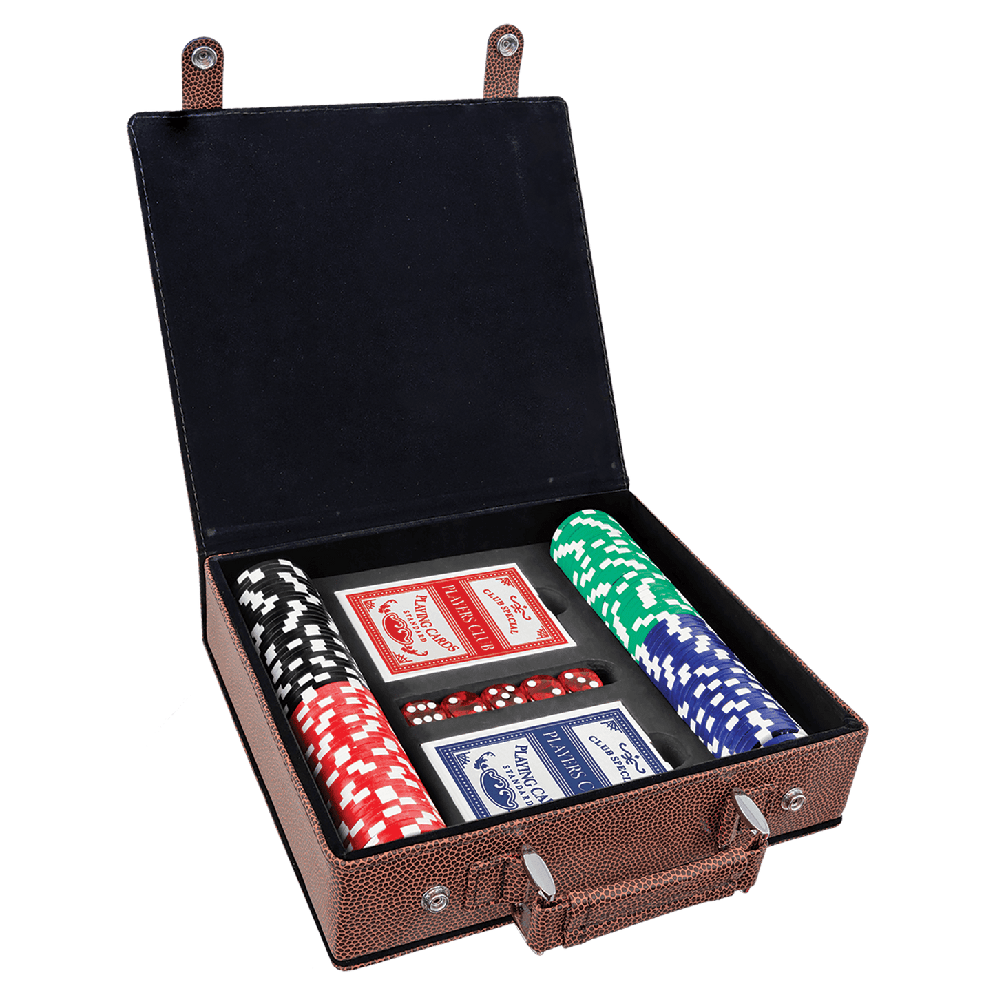 Football Laserable Leatherette 100 Chip Poker Set (Sold by Case of 6)