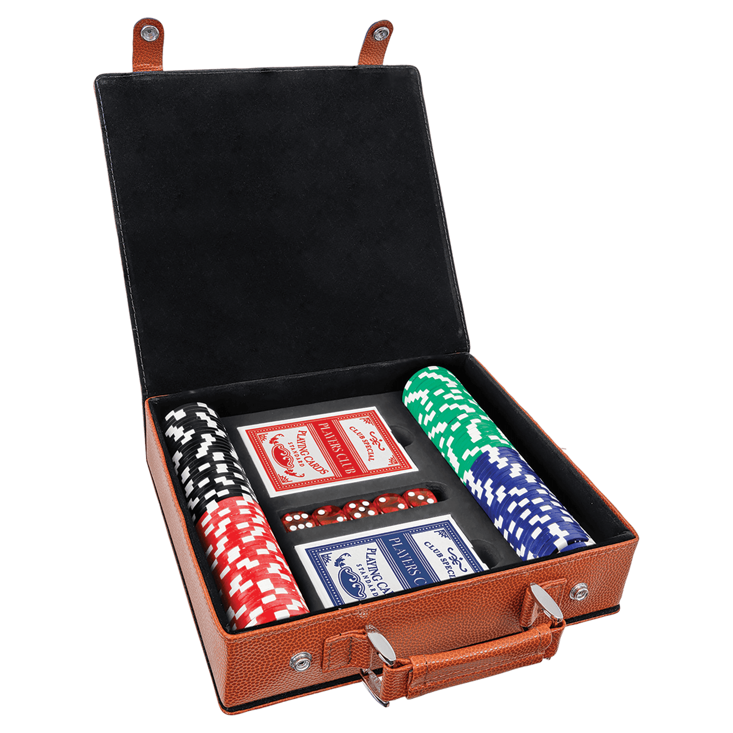 Basketball Laserable Leatherette 100 Chip Poker Set (Sold by Case of 6)