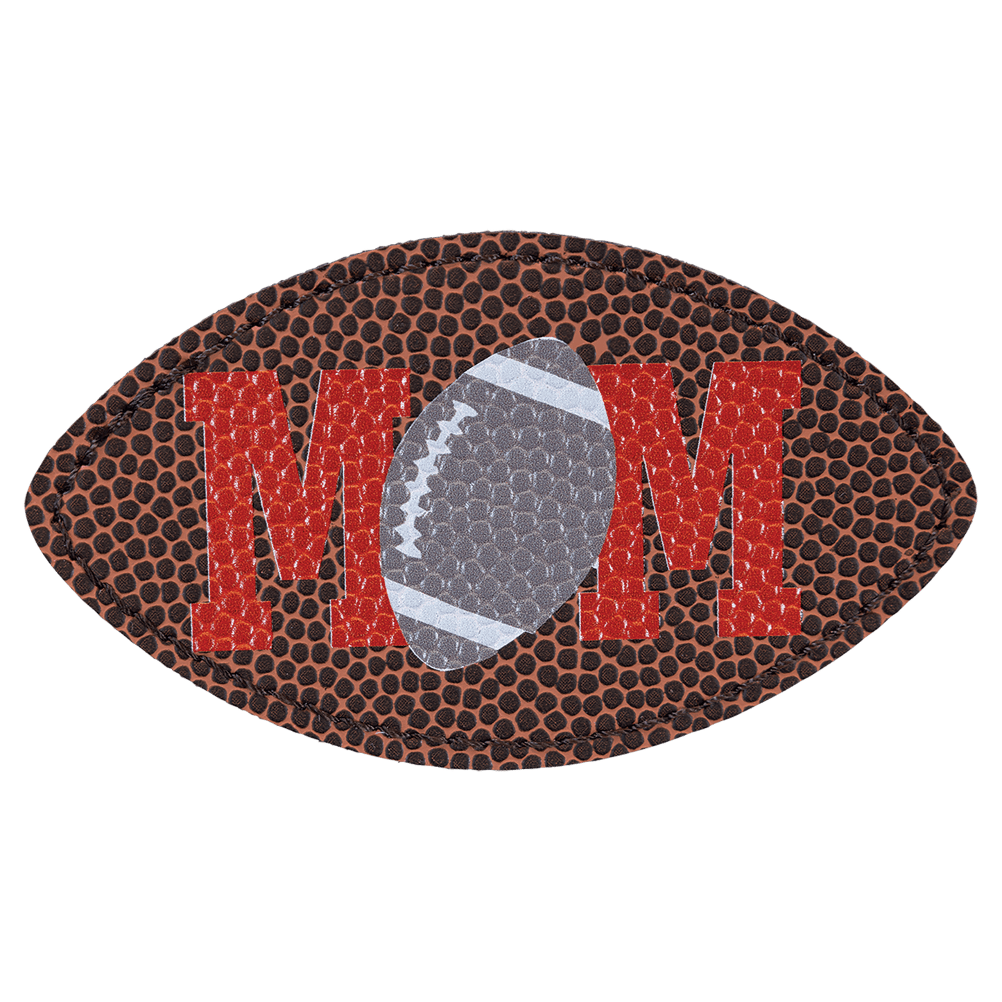3 1/2" x 2" Football Shaped Laserable Leatherette Patch with Adhesive (Sold by Case of 25)