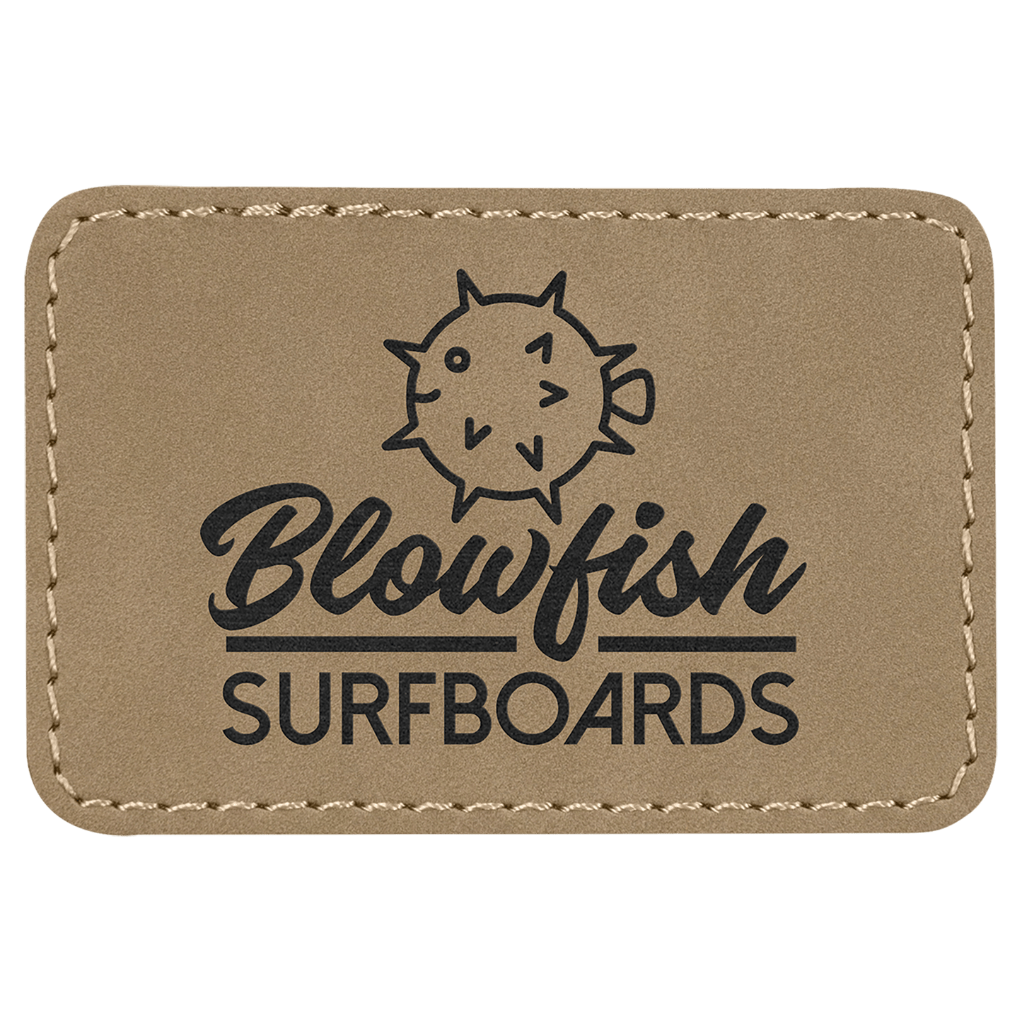 3" x 2" Rectangle Light Brown Laserable Leatherette Patch with Adhesive (Sold by Case of 25)