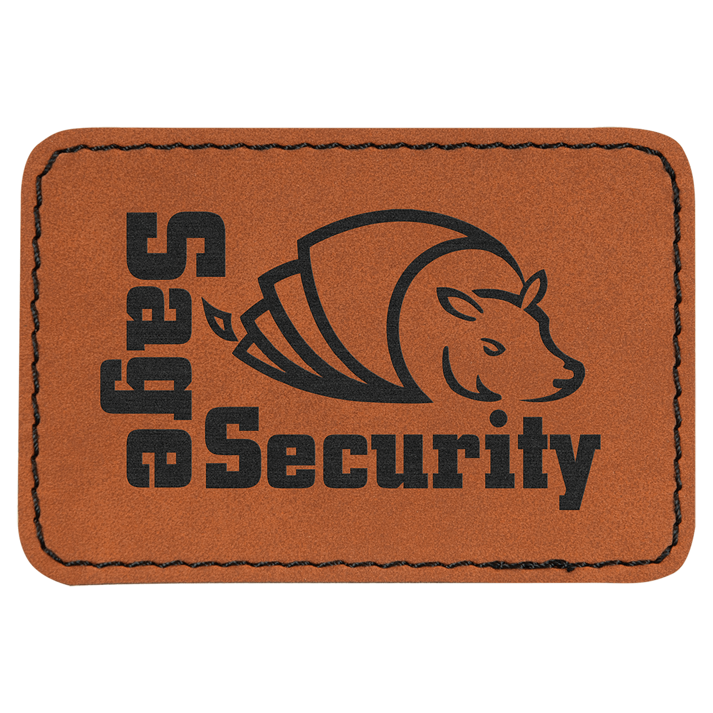 3" x 2" Rectangle Rawhide Laserable Leatherette Patch with Adhesive (Sold by Case of 25)