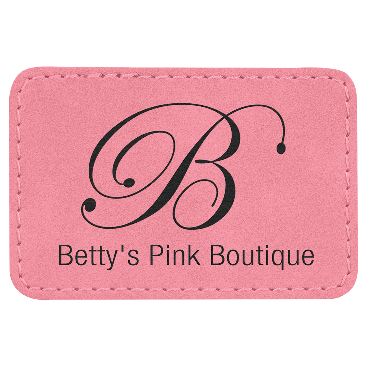 3" x 2" Rectangle Pink Laserable Leatherette Patch with Adhesive (Sold by Case of 25)