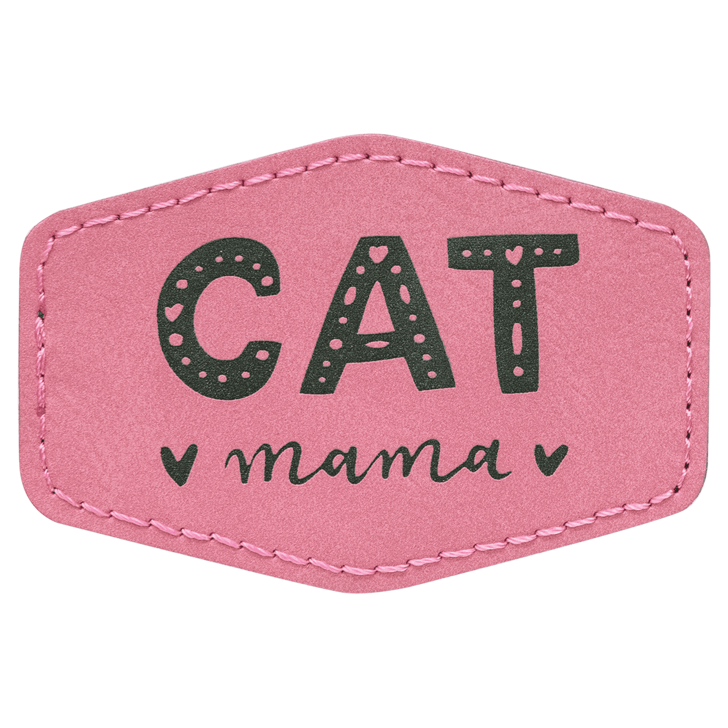 3" x 2" Hex Pink Laserable Leatherette Patch with Adhesive (Sold by Case of 25)