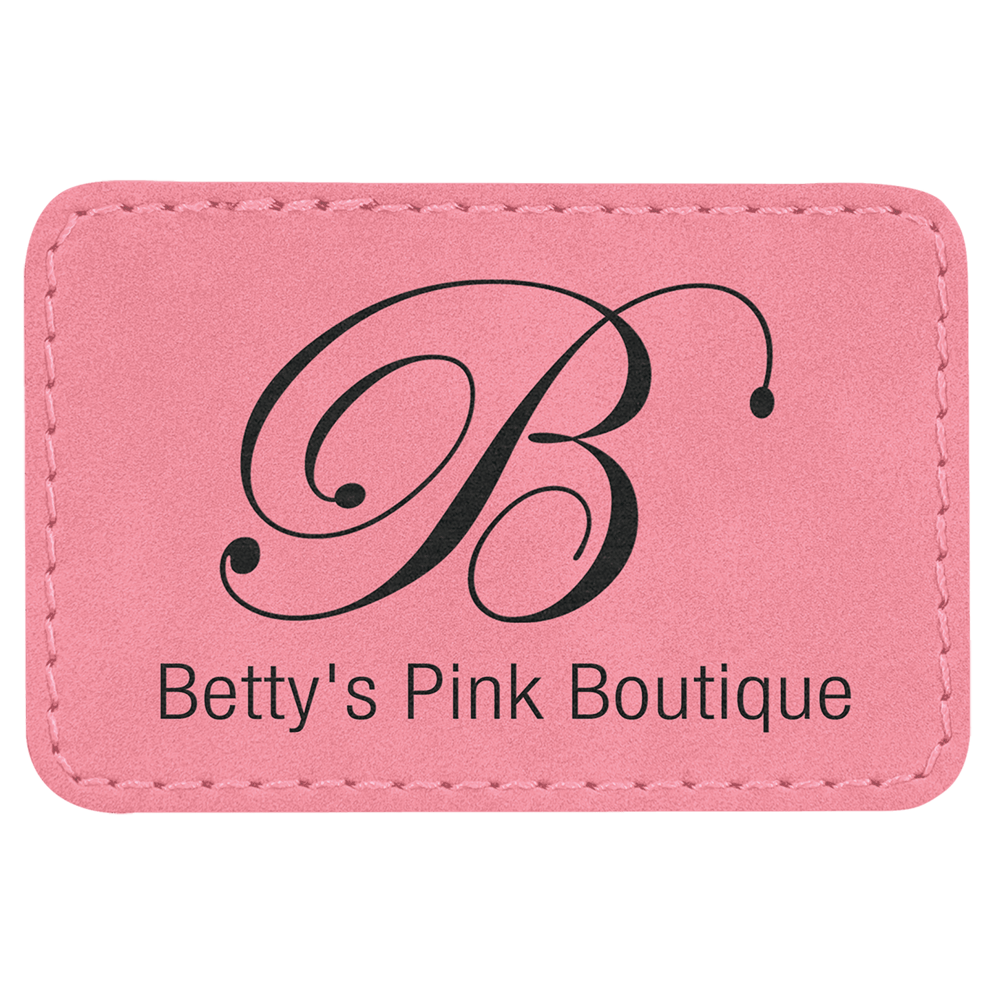 3" x 2" Rectangle Pink Laserable Leatherette Patch with Kota Pro Adhesive (Sold by Case of 25)