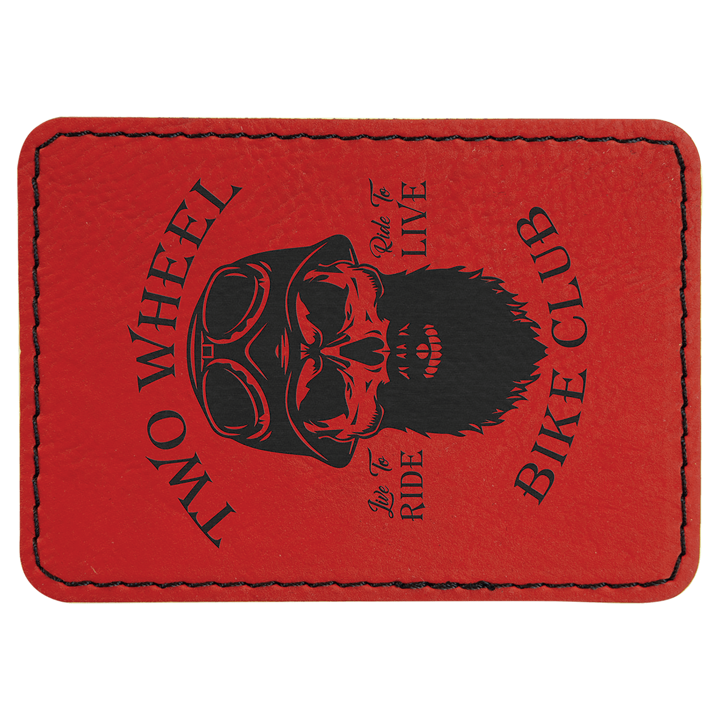 3 1/2" x 2 1/2" Rectangle Red Laserable Leatherette Patch with Adhesive (Sold by Case of 25)