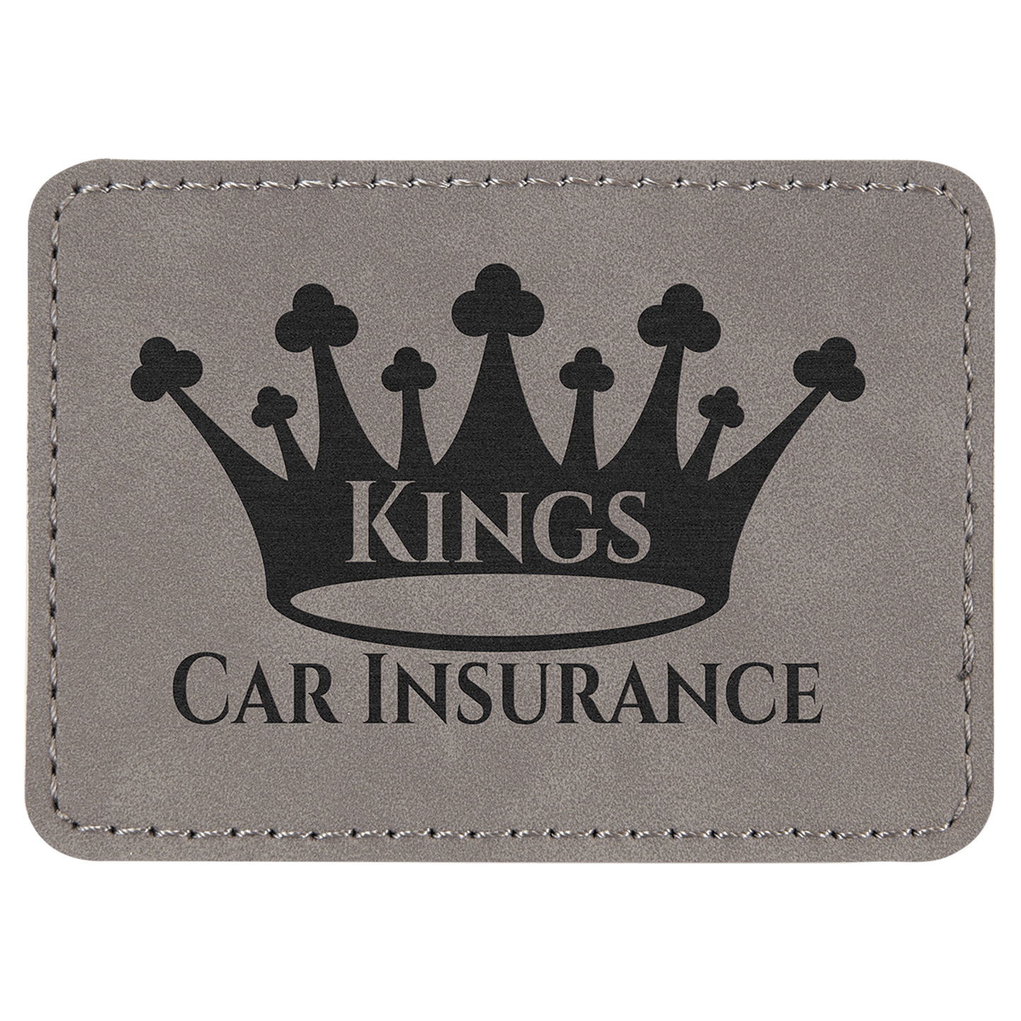 3 1/2" x 2 1/2" Retangle Gray Laserable Leatherette Patch with Kota Pro Adhesive (Sold by Case of 25)
