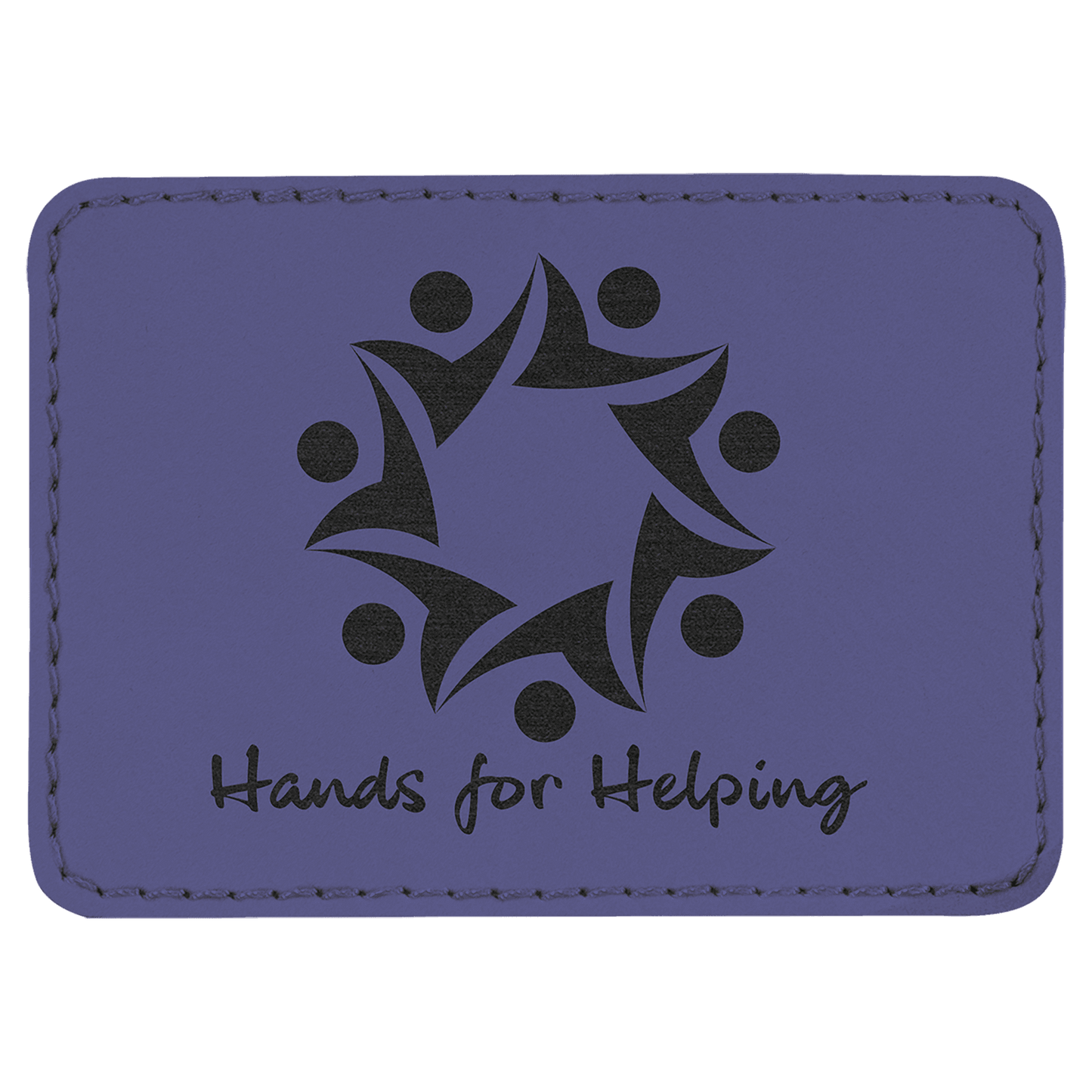 3 1/2" x 2 1/2" Retangle Purple Laserable Leatherette Patch with Kota Rro Adhesive (Sold by Case of 25)