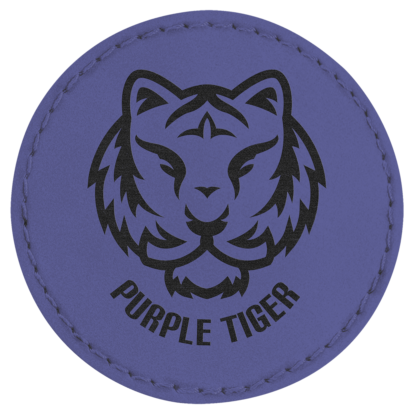 2 1/2" Round Purple Laserable Leatherette Patch with Kota Pro Adhesive (Sold by Case of 25)