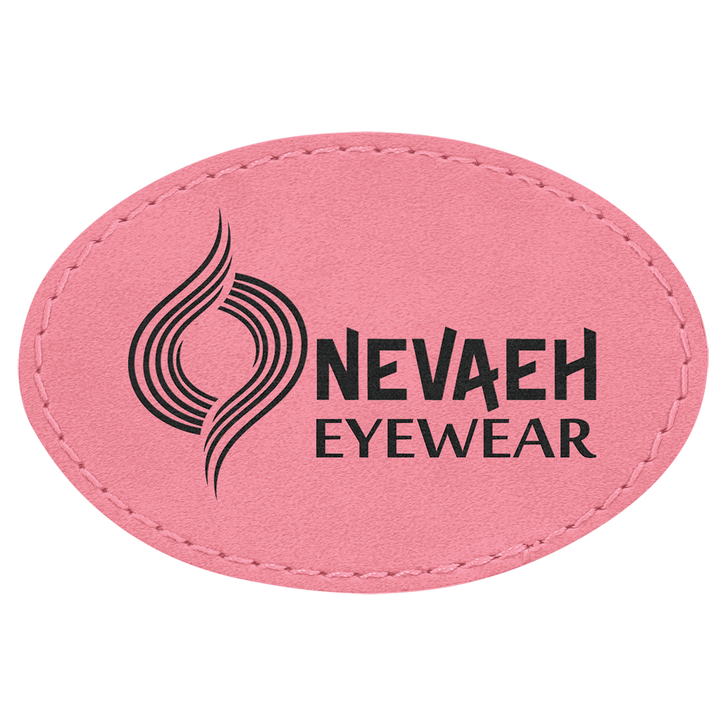 3" x 2" Oval Pink Laserable Leatherette Patch with Adhesive (Sold by Case of 25)