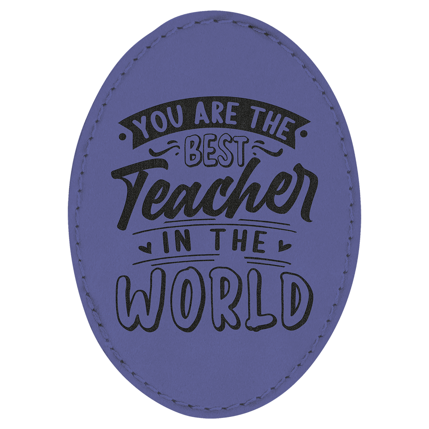 3 1/2" x 2 1/2" Oval Purple Laserable Leatherette Patch with Adhesive (Sold by Case of 25)