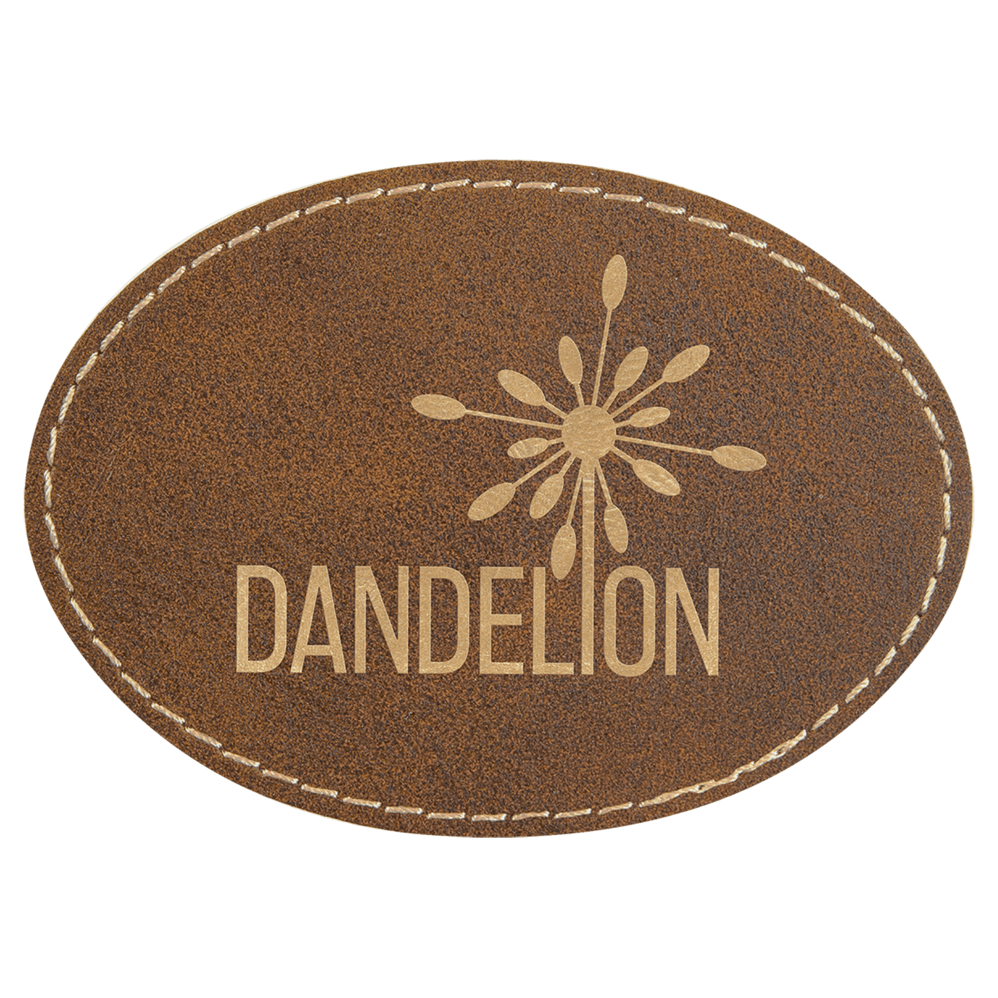 3 1/2" x 2 1/2" Oval Rustic/Gold Laserable Leatherette Patch with Kota Pro Adhesive (Sold by Case of 25)