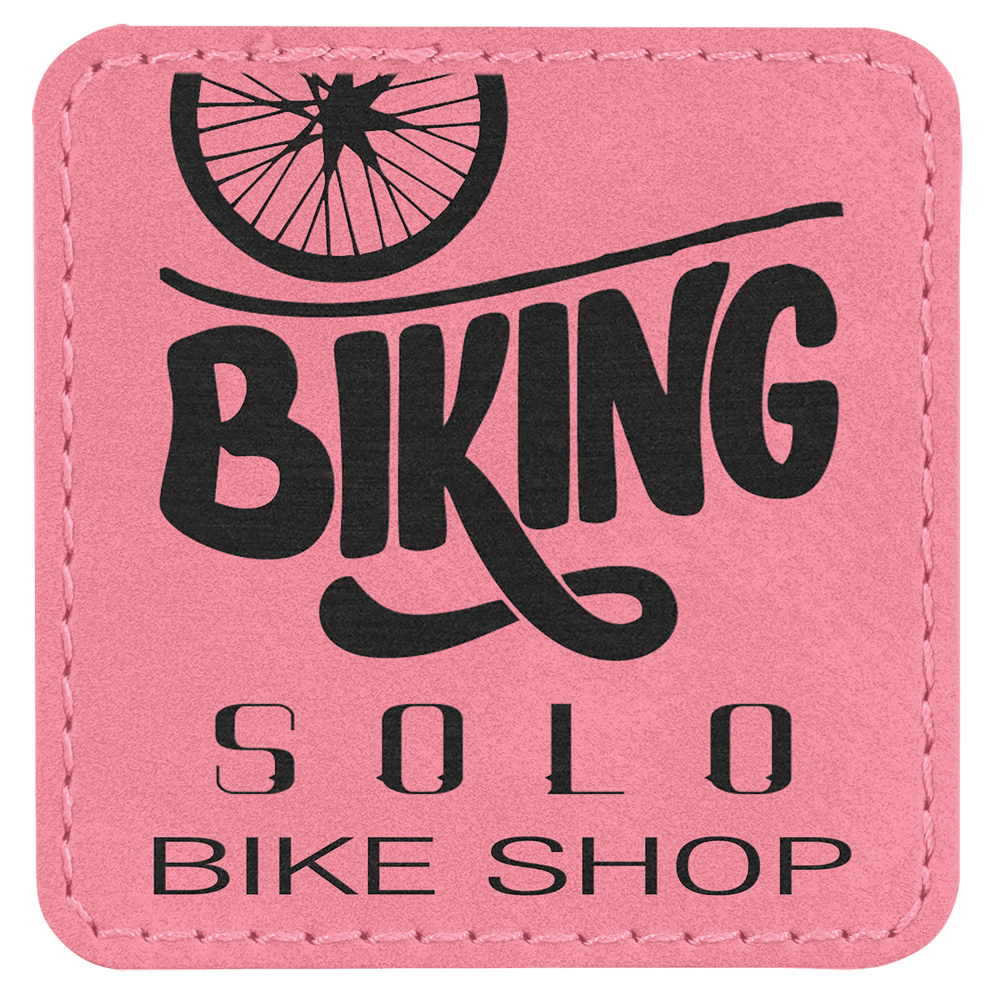 2 1/2" x 2 1/2" Square Pink Laserable Leatherette Patch with Kota Pro Adhesive (Sold by Case of 25)