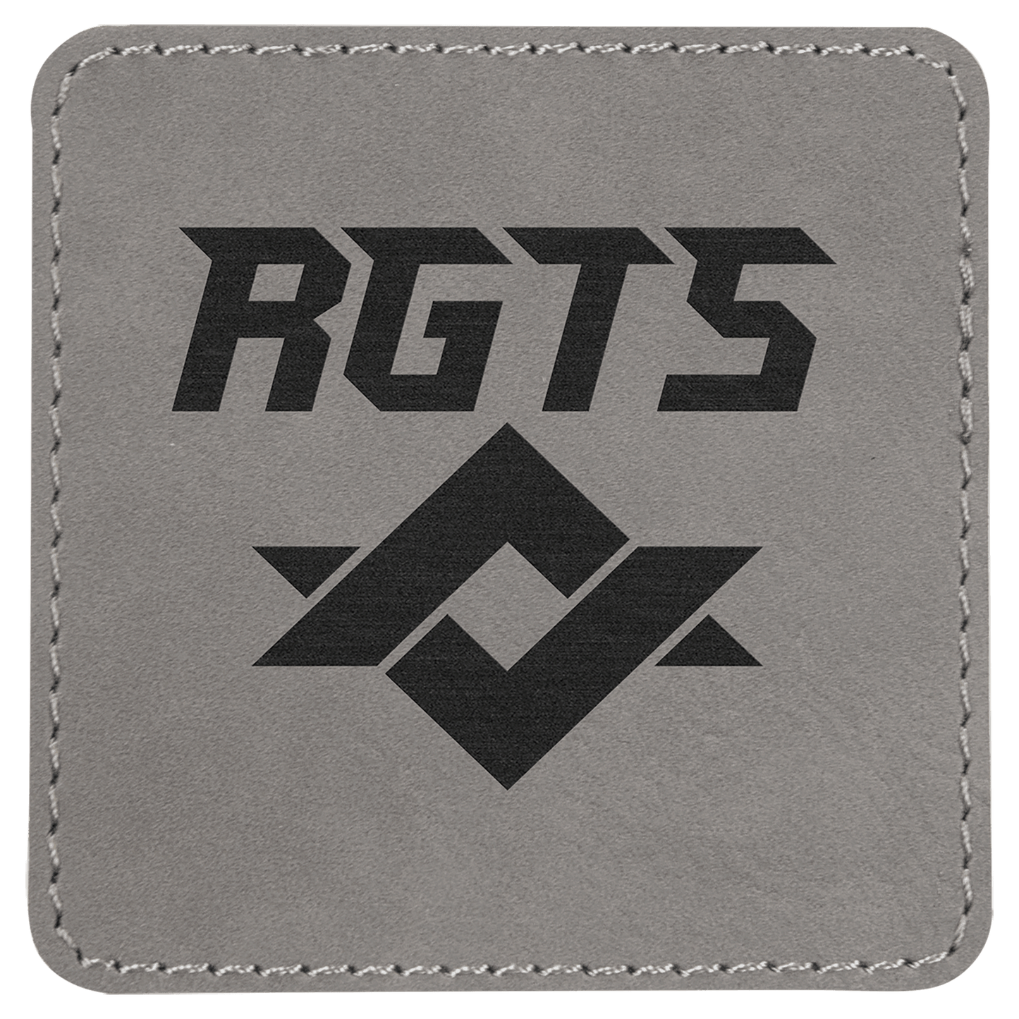 3" x 3" Square Gray Laserable Leatherette Patch with Kota Pro Adhesive (Sold by Case of 25)