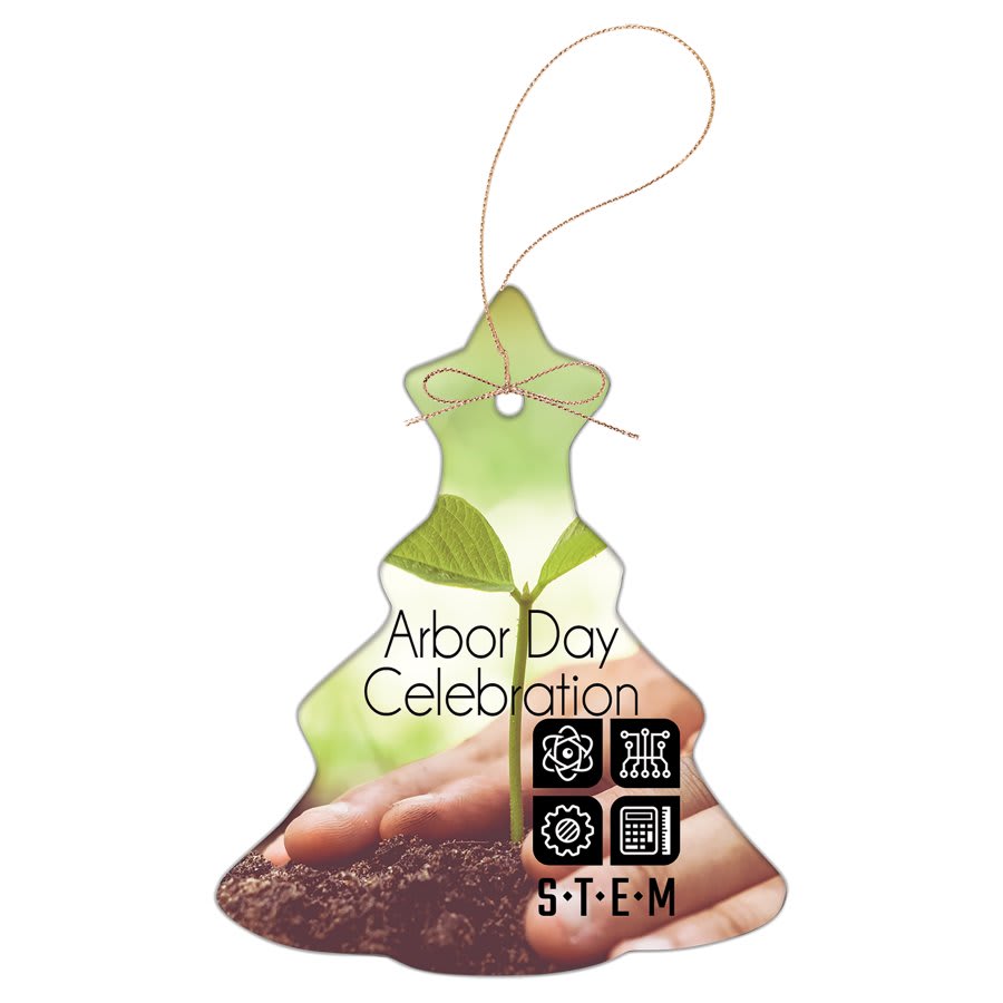 3 1/4" White Sublimatable Christmas Tree Ceramic Ornament (Sold by Case of 25)