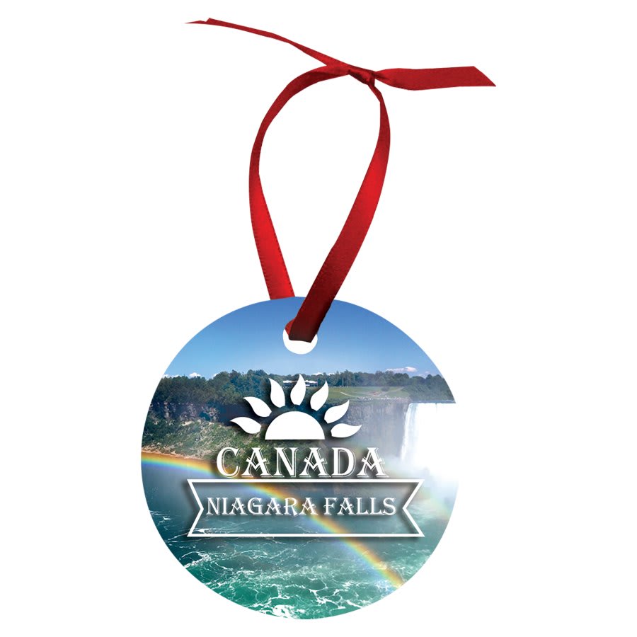 2.75" Gloss White Unisub Aluminum Round Ornament, 2-Sided (Sold by Case of 50)