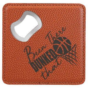 4x4" Square Leatherette Coaster w/Bottle Opener