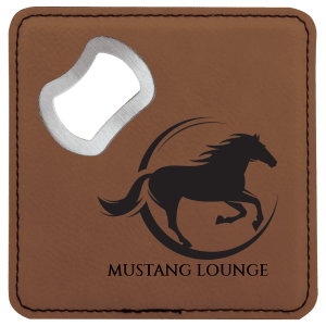 4x4" Square Leatherette Coaster w/Bottle Opener