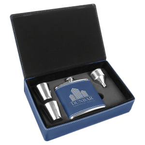 Leatherette Flask Gift Set