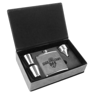 Leatherette Flask Gift Set