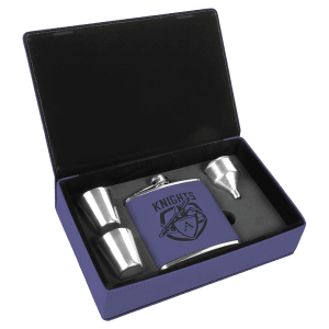 Leatherette Flask Gift Set