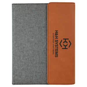7"x9" Leatherette & Canvas Portfolio w / Notepad