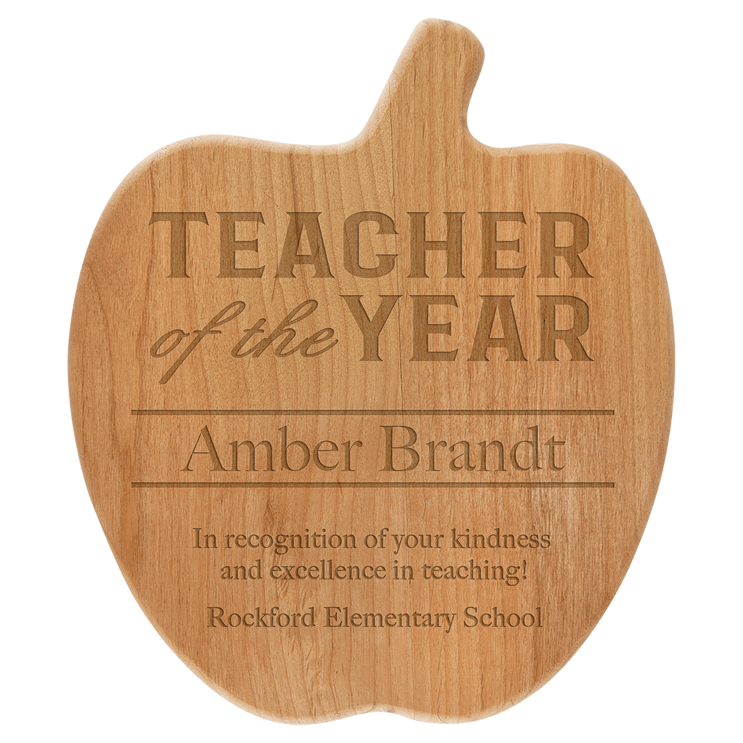 8" x 9 1/2" Alder Apple Plaque (Sold by Case of 6)
