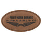 3 1/4" x 1 3/4" Dark Brown Laserable Leatherette Oval Badge Blank with Magnet (Sold by Case of 50)