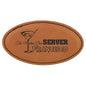 3 1/4" x 1 3/4" Rawhide Laserable Leatherette Oval Badge Blank with Magnet (Sold by Case of 50)