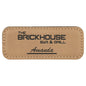 3 1/4" x 1 1/4" Light Brown Laserable Leatherette Badge Blank with Magnet (Sold by Case of 50)