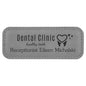 3 1/4" x 1 1/4" Gray Laserable Leatherette Badge Blank with Magnet (Sold by Case of 50)