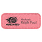 3 1/4" x 1 1/4" Pink Laserable Leatherette Badge Blank with Magnet (Sold by Case of 50)