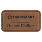 3 1/4" x 1 3/4" Dark Brown Laserable Leatherette Badge Blank with Magnet (Sold by Case of 50)