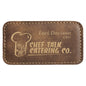 3 1/4" x 1 3/4" Rustic/Gold Laserable Leatherette Badge Blank with Magnet (Sold by Case of 50)