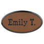 3" x 1 1/2" Dark Brown Laserable Leatherette Oval Badge & Frame (Sold by Case of 50)