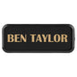 3" x 1" Black/Gold Laserable Leatherette Round Corner Badge & Frame (Sold by Case of 50)
