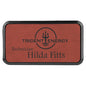 3" x 1 1/2" Rose Laserable Leatherette Round Corner Badge & Frame (Sold by Case of 50)