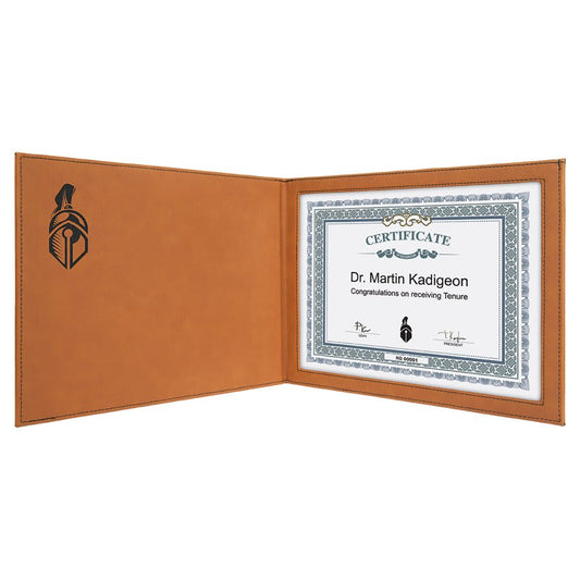9" x 12" Rawhide Laserable Leatherette Certificate Holder for 8 1/2" x 11" (Sold by Case of 6)