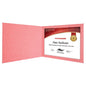 9" x 12" Pink Laserable Leatherette Certificate Holder for 8 1/2" x 11" (Sold by Case of 6)
