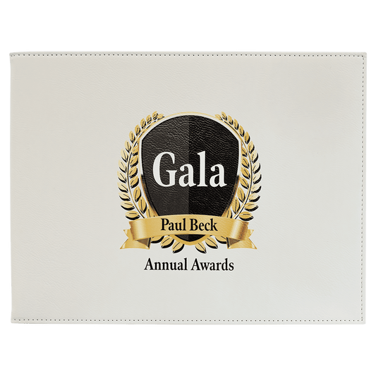 9" x 12" White Laserable Leatherette Certificate Holder (Sold by Case of 6)