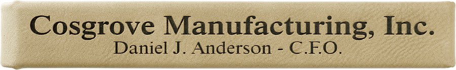 6 1/2" x 1" Light Brown Laserable Leatherette Single Pen Case (Sold by Case of 50)