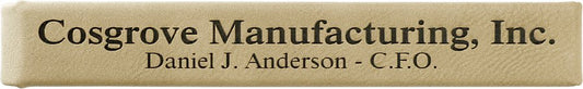 6 1/2" x 1" Light Brown Laserable Leatherette Single Pen Case (Sold by Case of 50)