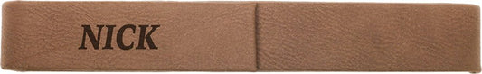 6 1/2" x 1" Dark Brown Laserable Leatherette Single Pen Case (Sold by Case of 50)